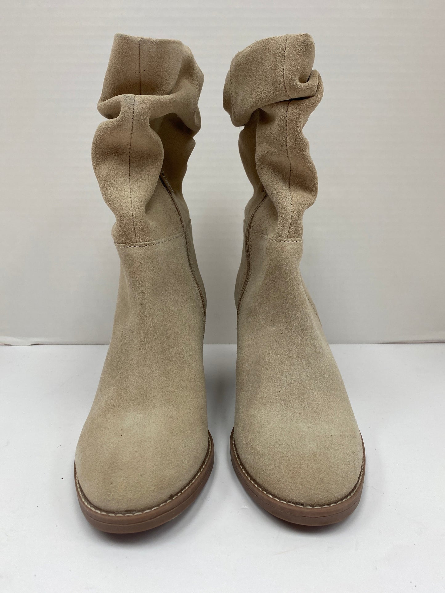 Cream Boots Mid-calf Heels Lucky Brand, Size 6