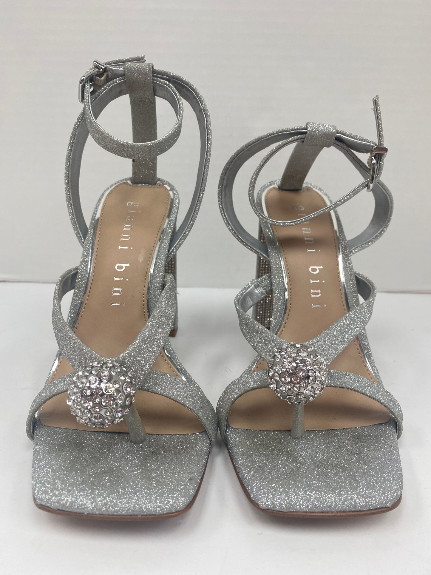 Silver Shoes Heels Block Gianni Bini, Size 7