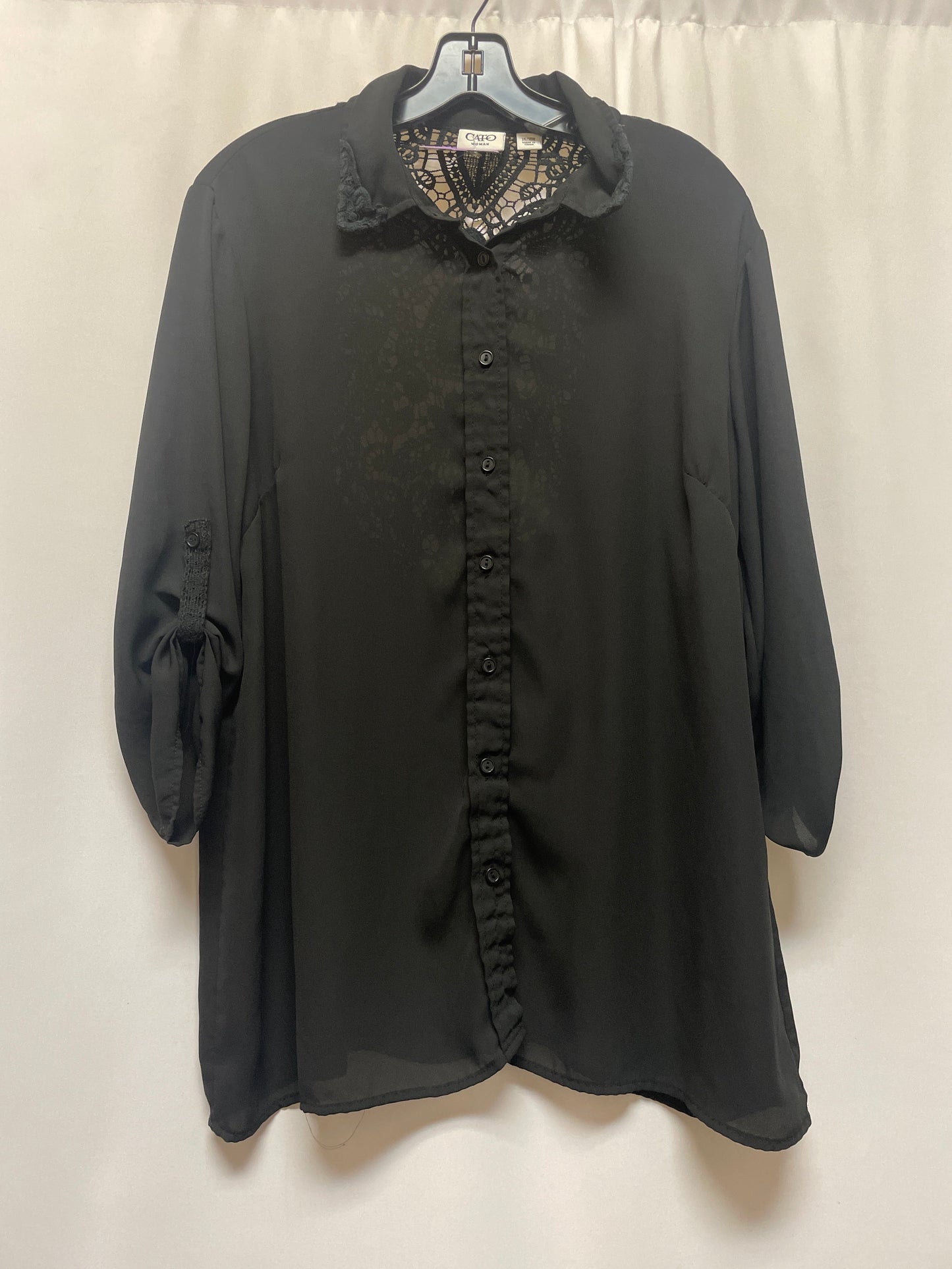 Black Top Long Sleeve Cato, Size Xl