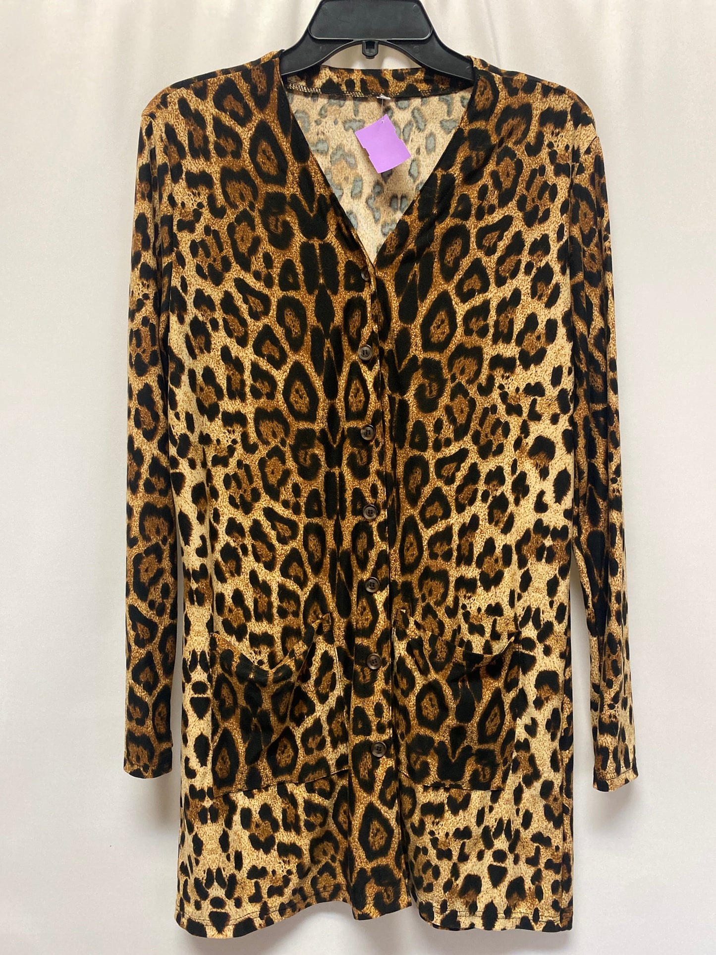 Animal Print Cardigan Clothes Mentor, Size Xl