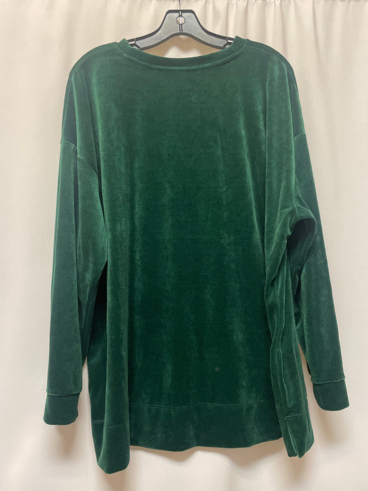 Green Top Long Sleeve Woman Within, Size 1x