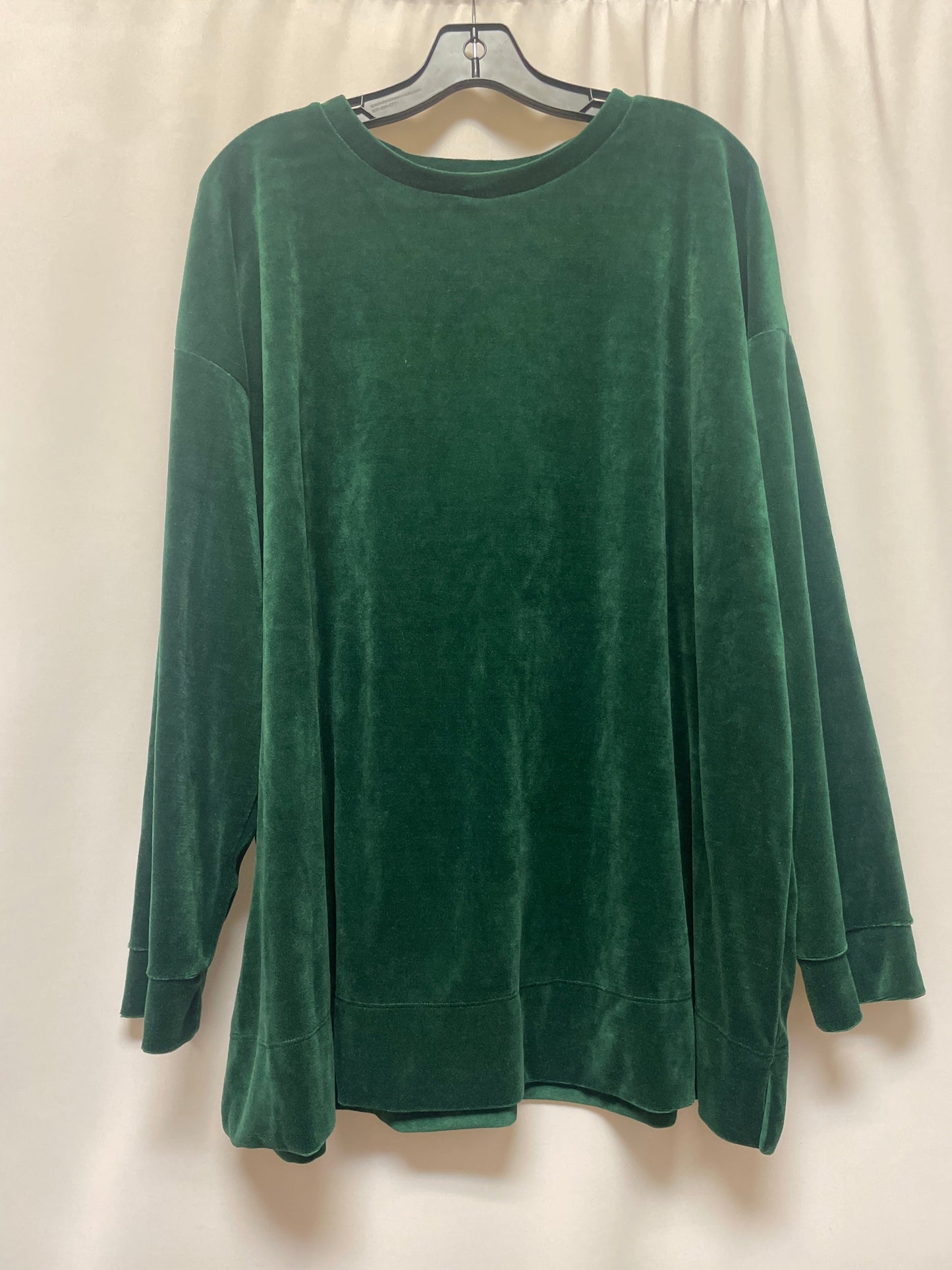 Green Top Long Sleeve Woman Within, Size 1x