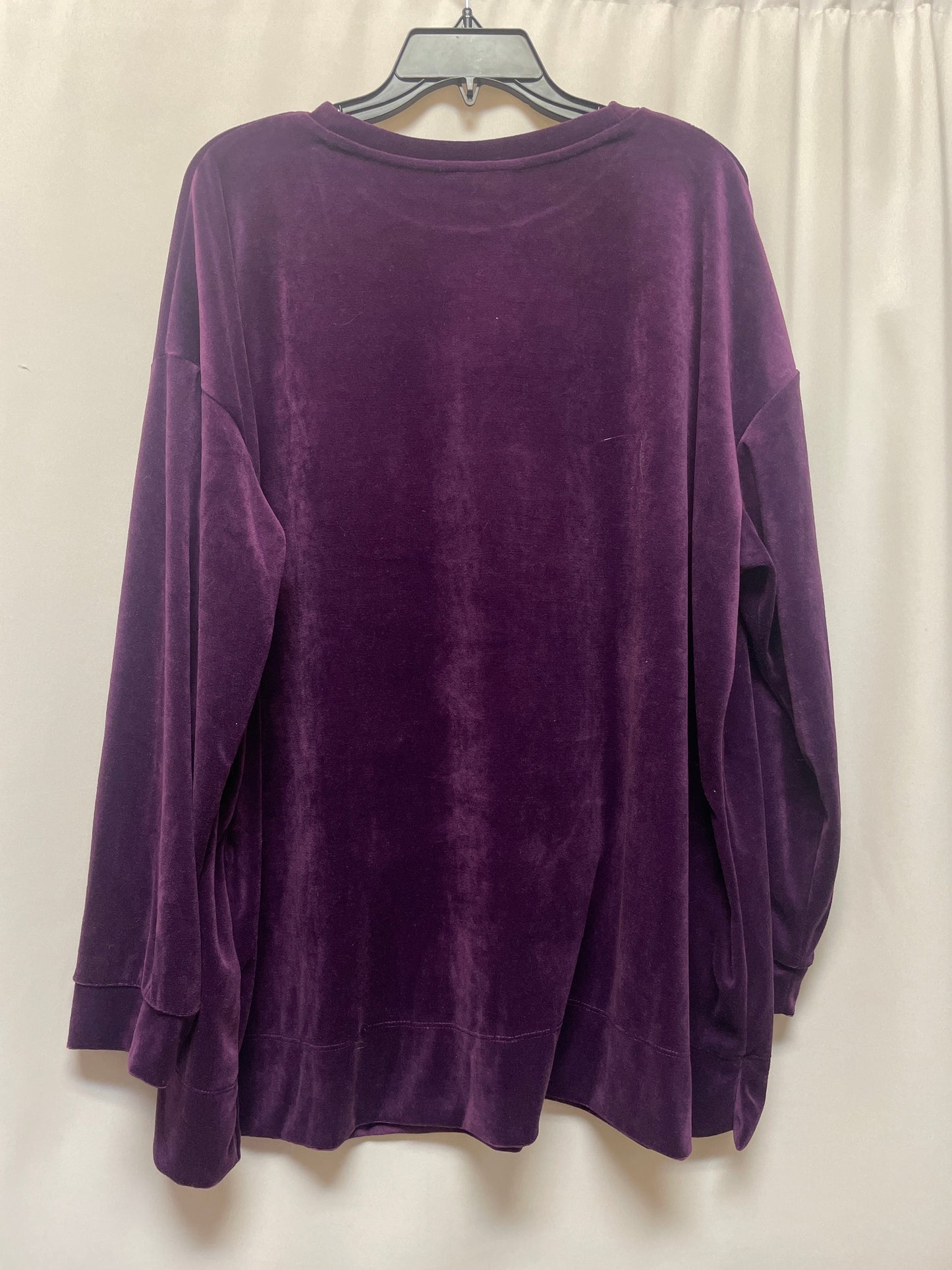 Purple Top Long Sleeve Woman Within, Size 1x