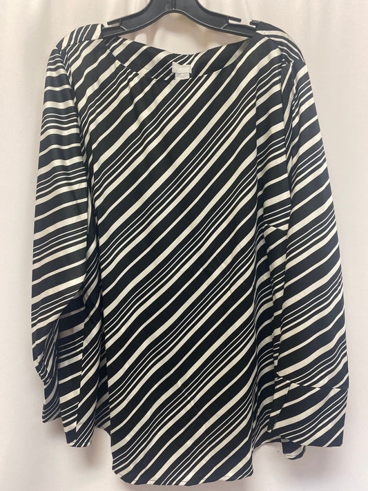 Black & White Top Long Sleeve Chicos, Size Xxl