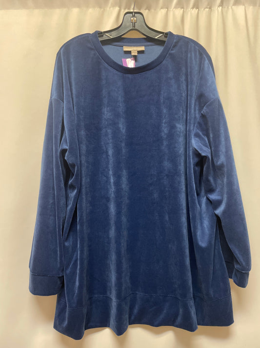Blue Top Long Sleeve Woman Within, Size 3x