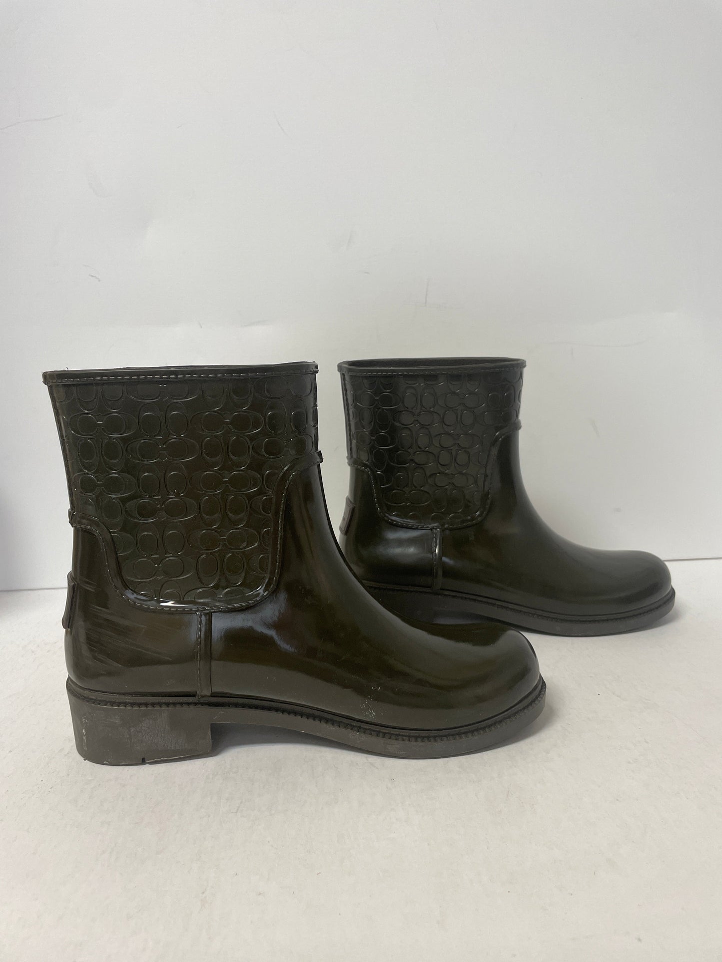 Boots Designer By Coach In Green, Size: 8