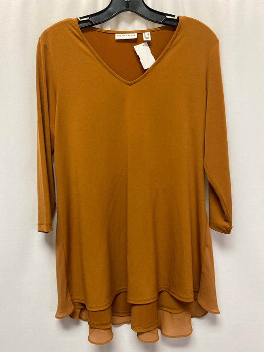 Orange Top Long Sleeve Susan Graver, Size Xs