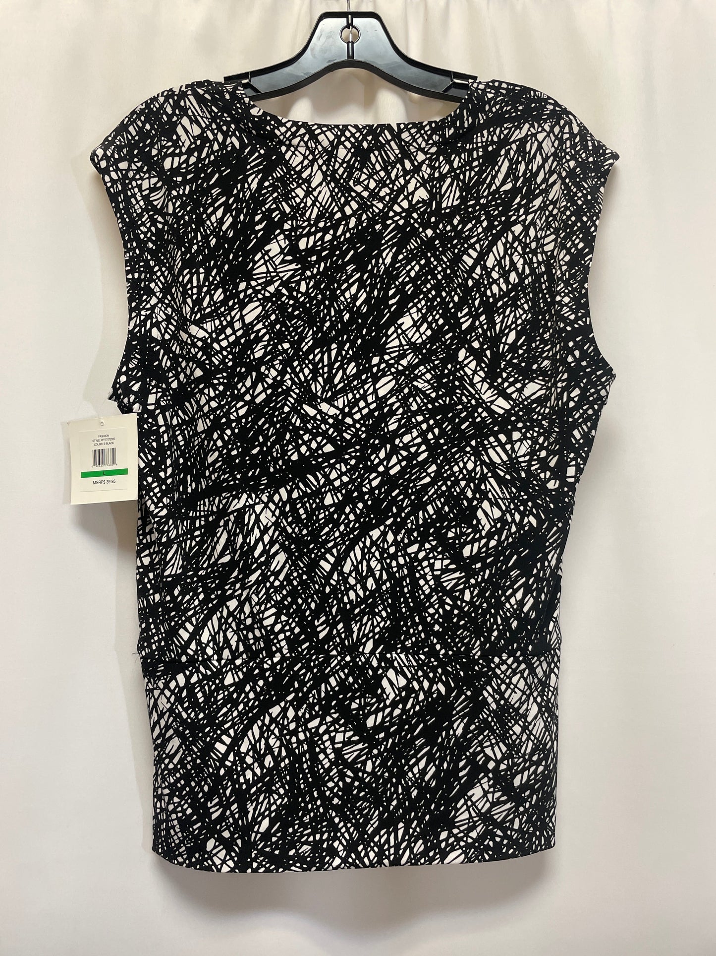 Top Sleeveless By Ellen Tracy In Black & White, Size: L