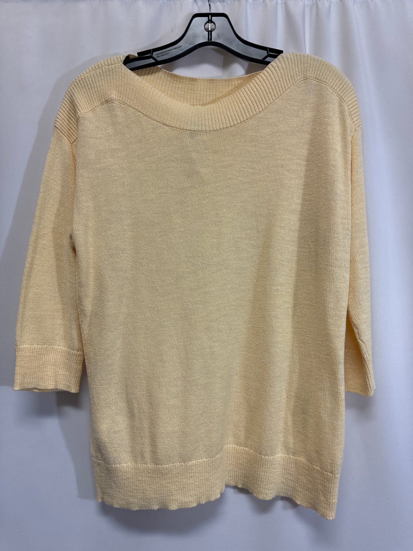 Top 3/4 Sleeve By Chicos In Yellow, Size: M