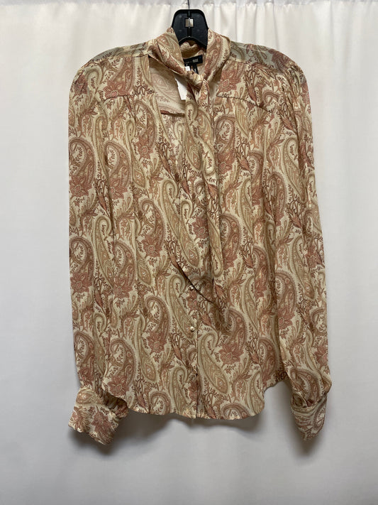 Top Long Sleeve By Paige In Tan, Size: L