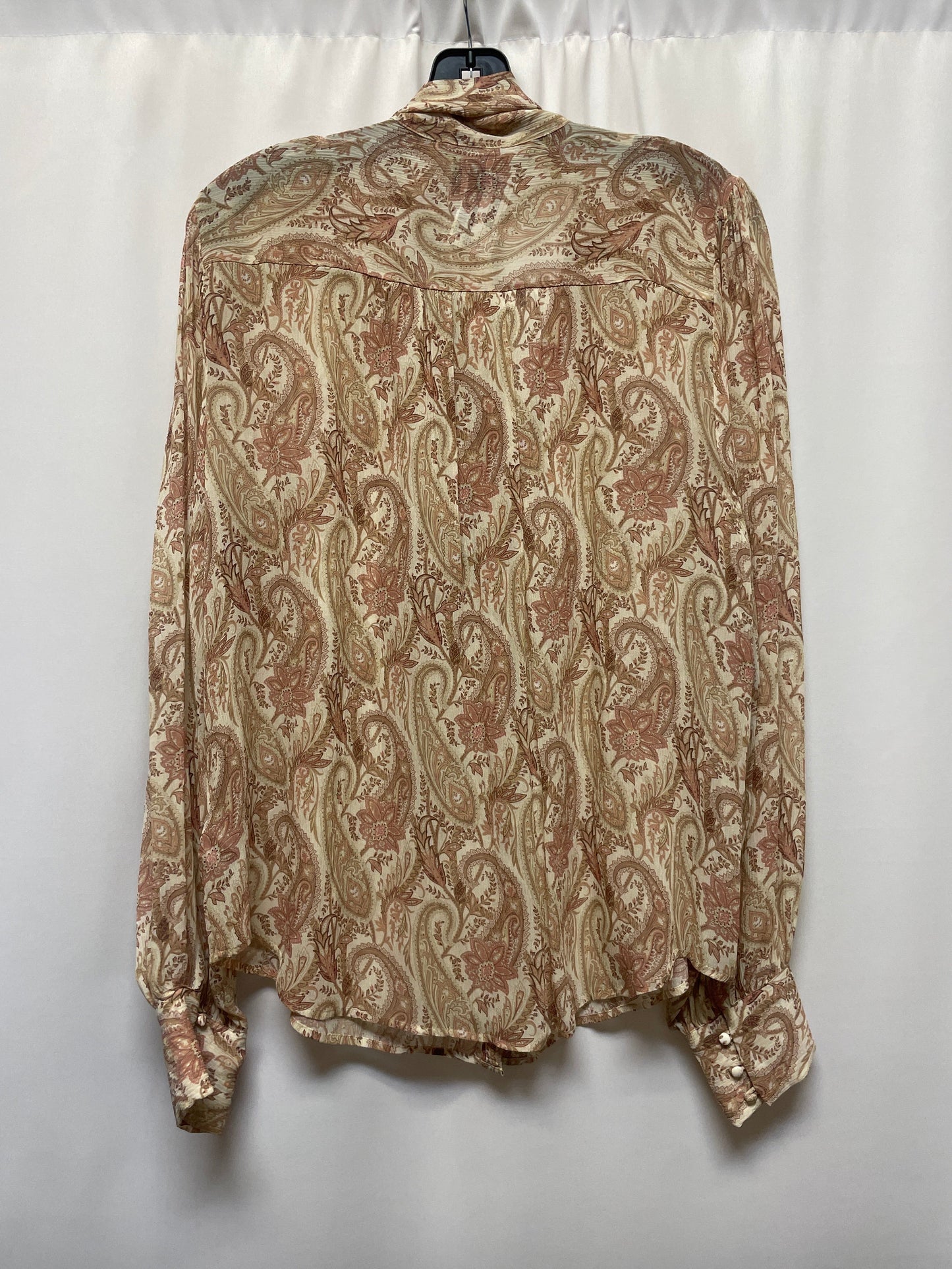 Top Long Sleeve By Paige In Tan, Size: L