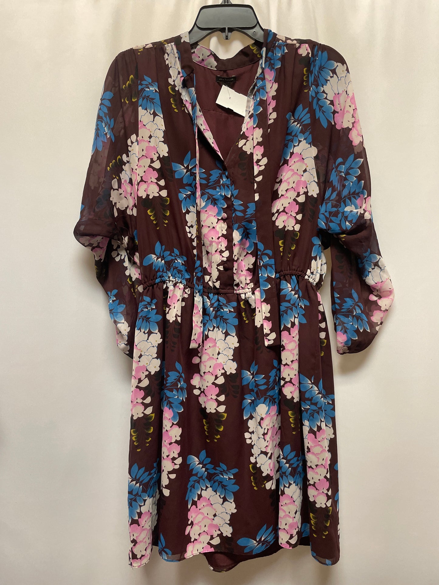 Dress Casual Midi By Ann Taylor In Mauve, Size: L