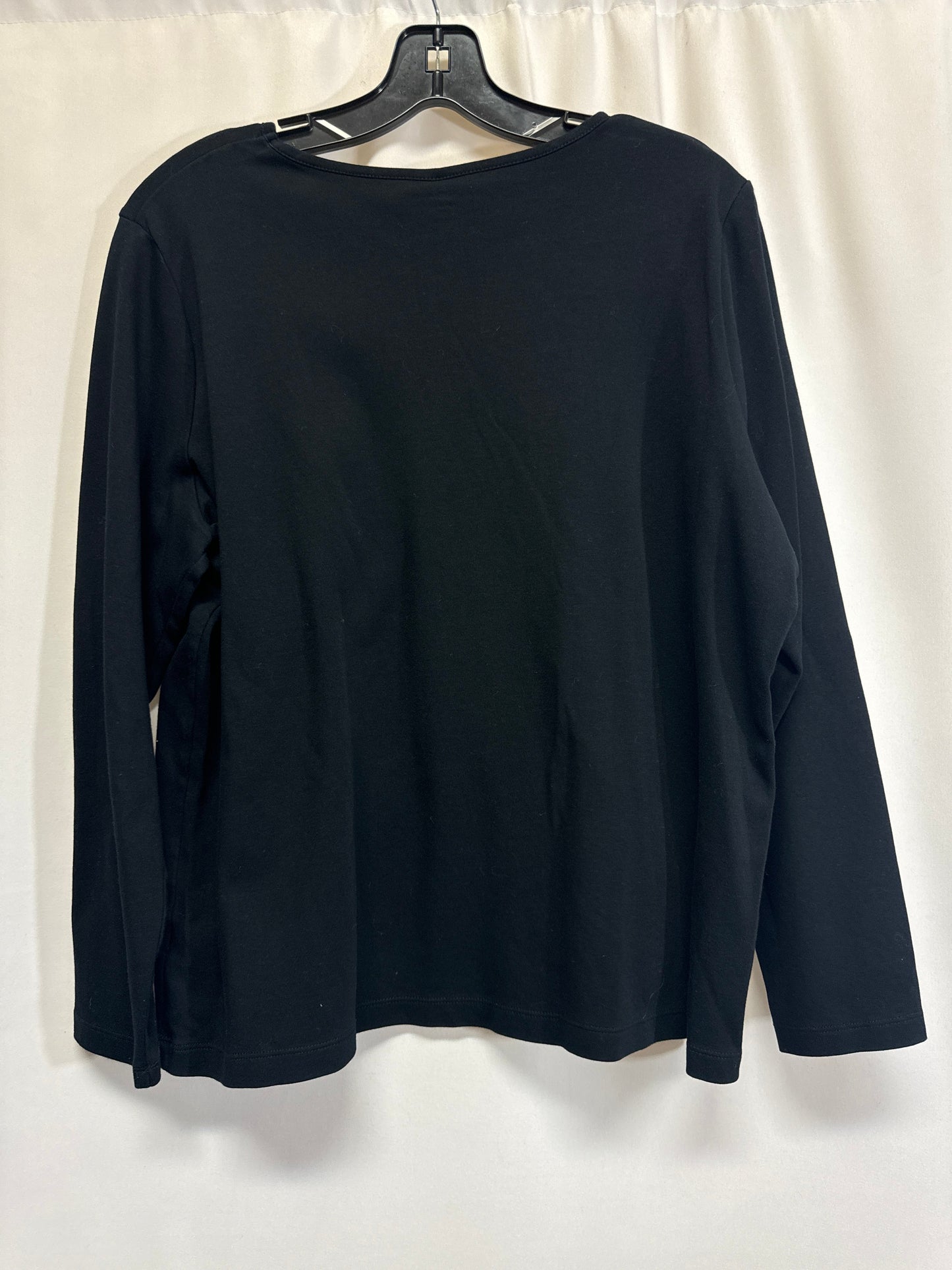 Top Long Sleeve By Croft And Barrow In Black, Size: 1x