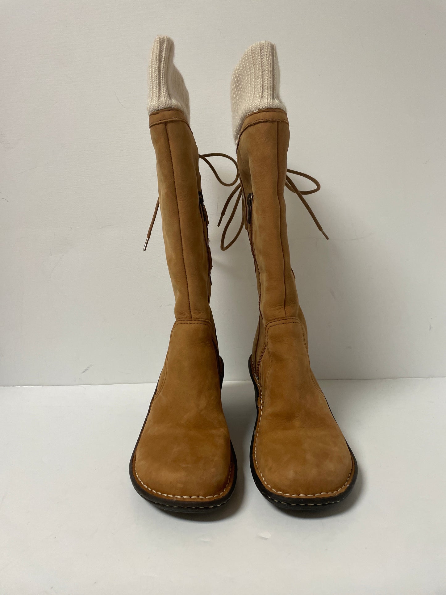 Boots Knee Heels By Ugg In Tan, Size: 7