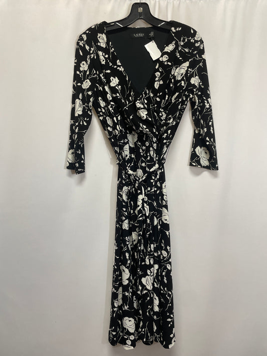 Dress Casual Midi By Ralph Lauren Black Label In Black & White, Size: M