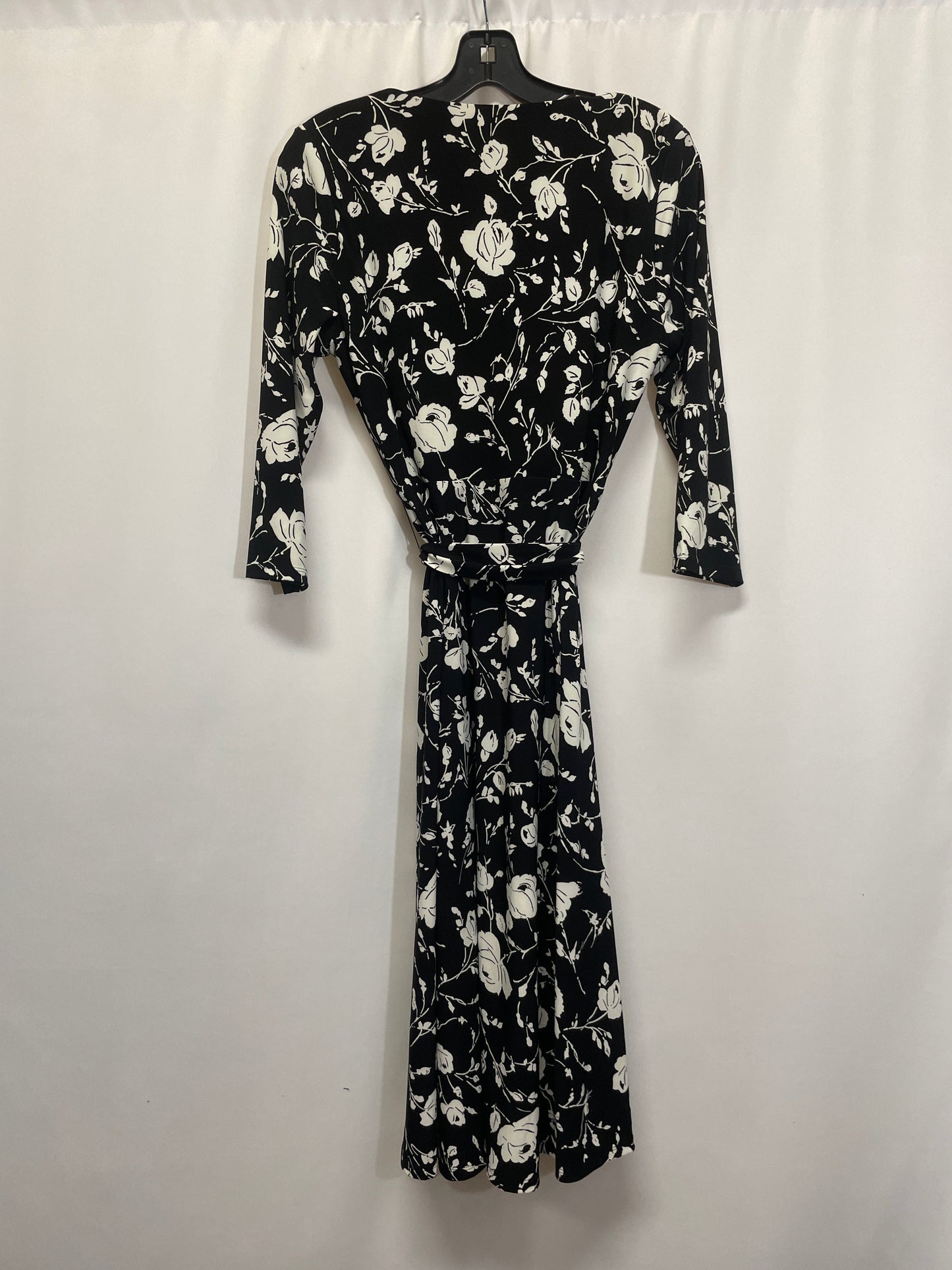 Dress Casual Midi By Ralph Lauren Black Label In Black & White, Size: M