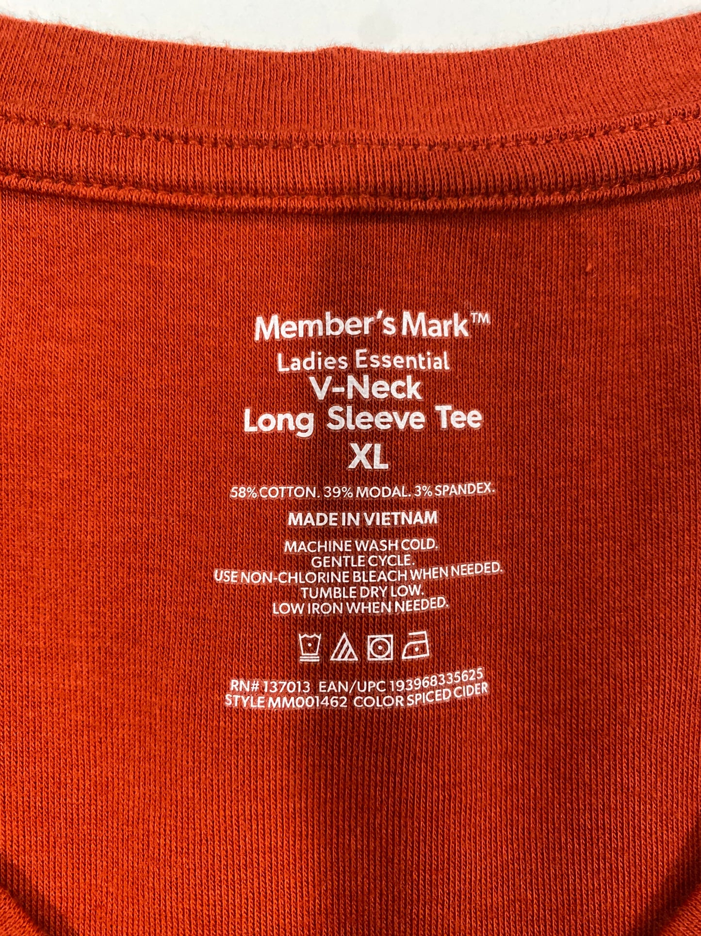 Top Long Sleeve By Members Mark In Red, Size: Xl