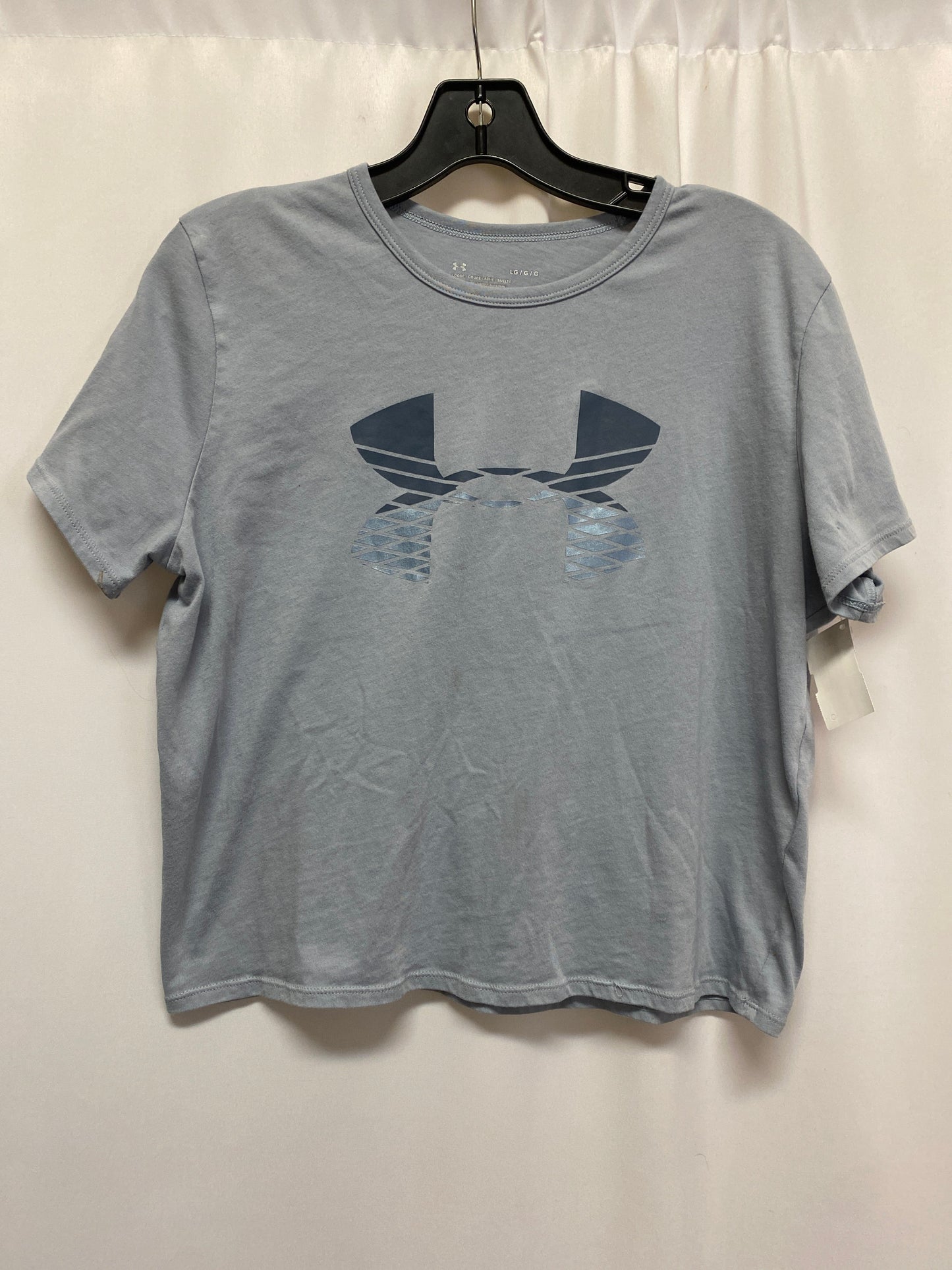 Top Short Sleeve By Under Armour In Grey, Size: L