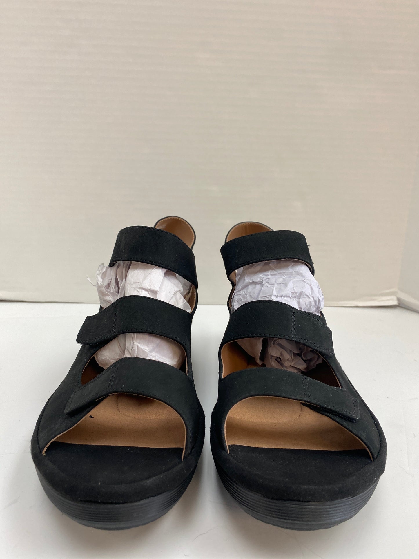 Sandals Heels Block By Clarks In Black, Size: 12