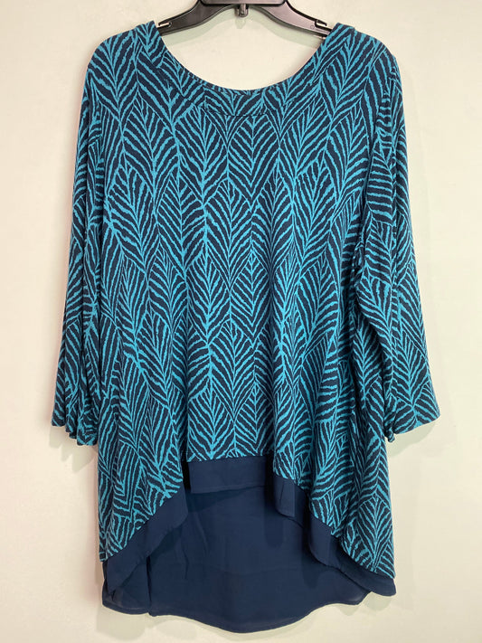 Top Long Sleeve By Simply Emma In Teal, Size: 2x