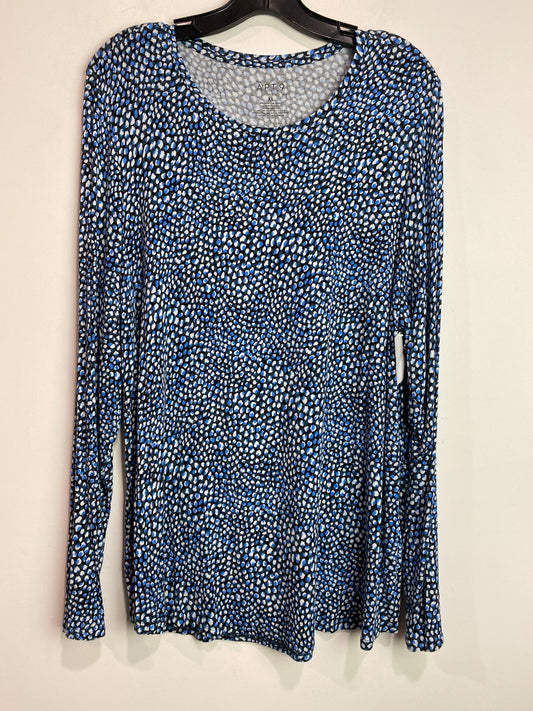 Top Long Sleeve By Apt 9 In Blue, Size: Xl