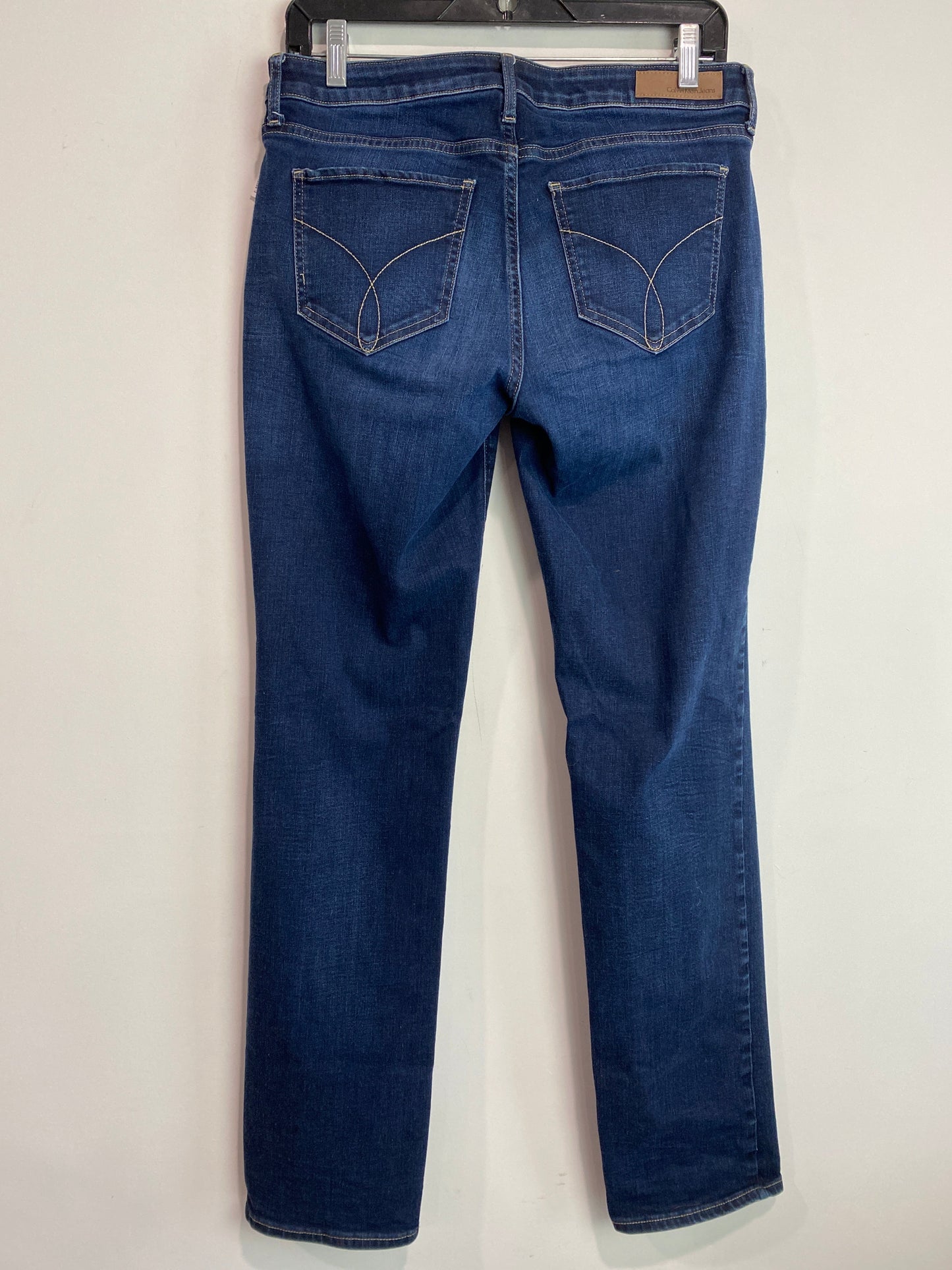 Jeans Straight By Calvin Klein In Blue Denim, Size: 8