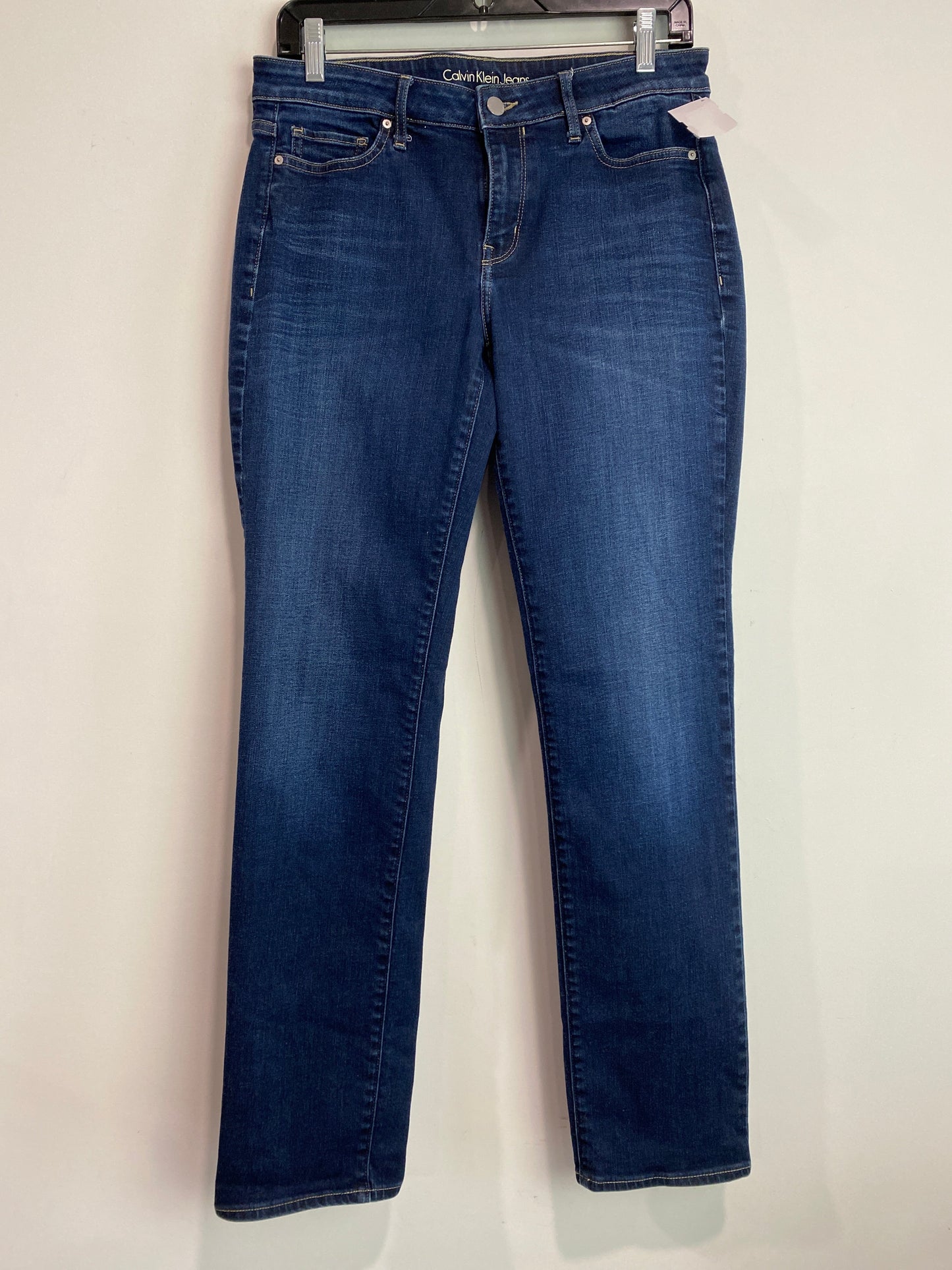 Jeans Straight By Calvin Klein In Blue Denim, Size: 8