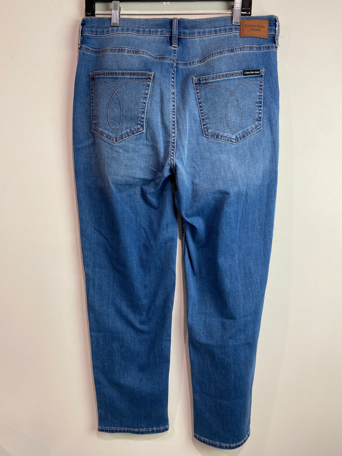 Jeans Straight By Calvin Klein In Blue Denim, Size: 14