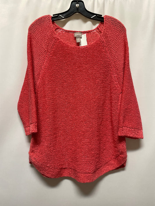 Sweater By Chicos In Pink, Size: Xl