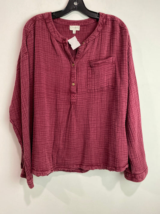 Top Long Sleeve By Wonderly In Mauve, Size: 2x