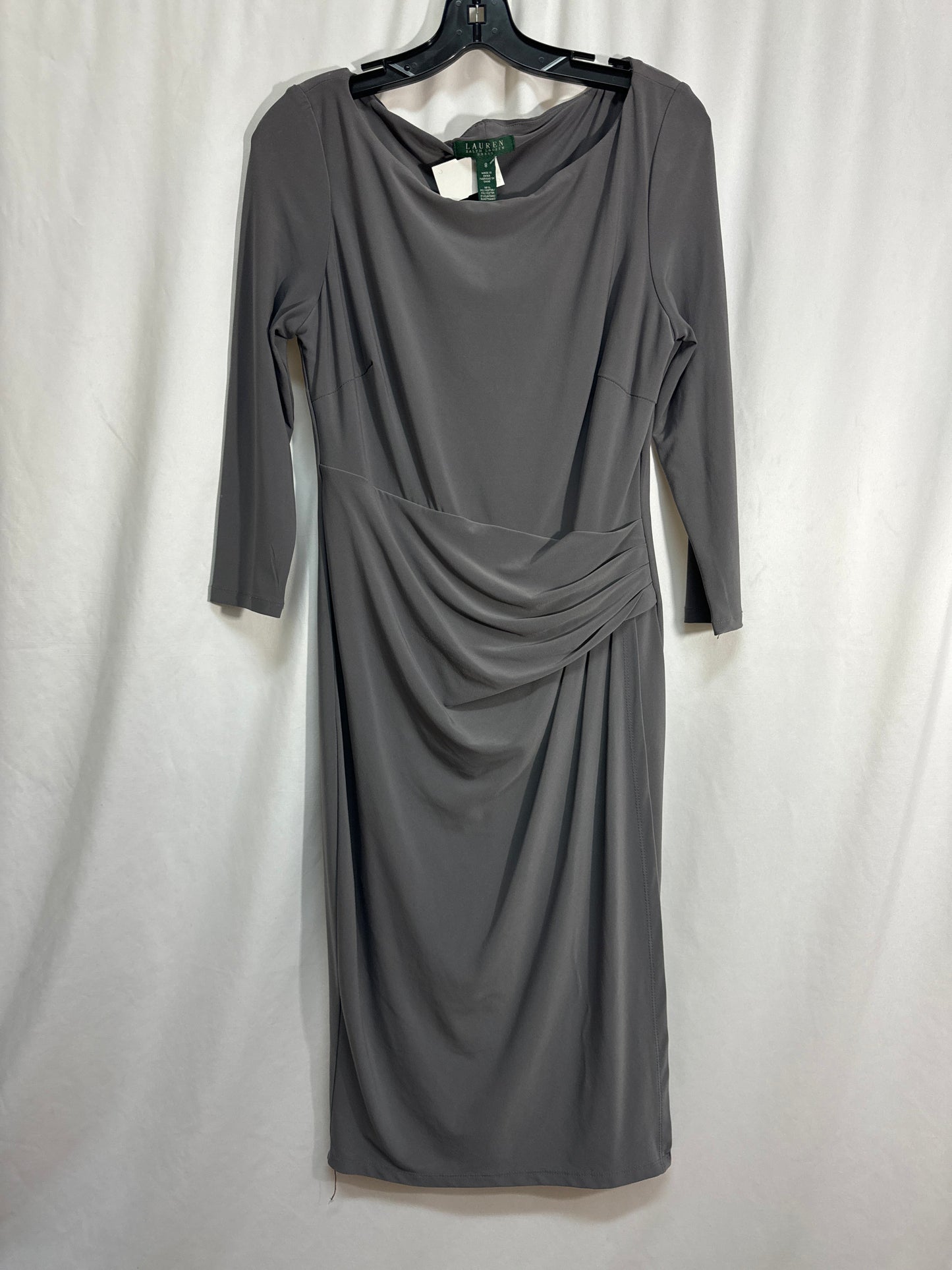 Dress Casual Midi By Ralph Lauren In Grey, Size: M