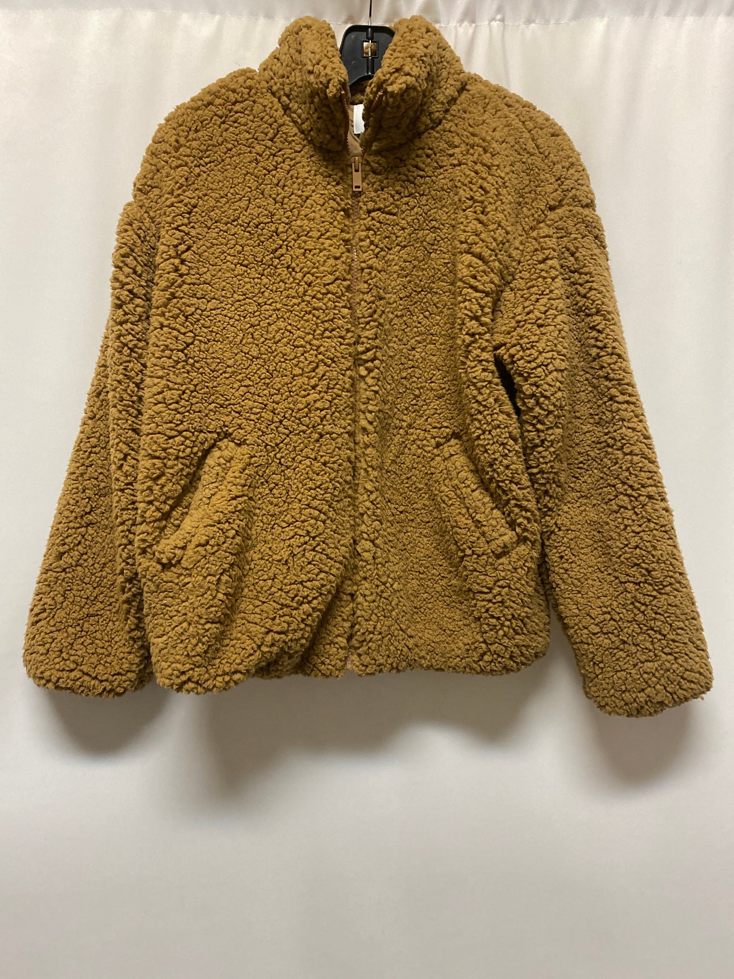 Jacket Faux Fur & Sherpa By Nine West In Brown, Size: S