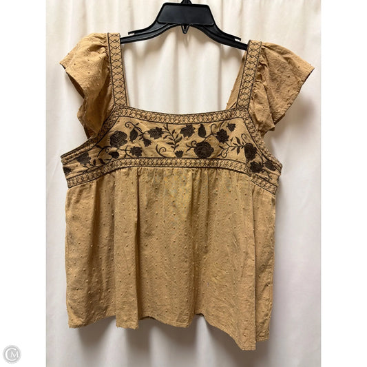 Top Sleeveless By Mine In Brown, Size: L