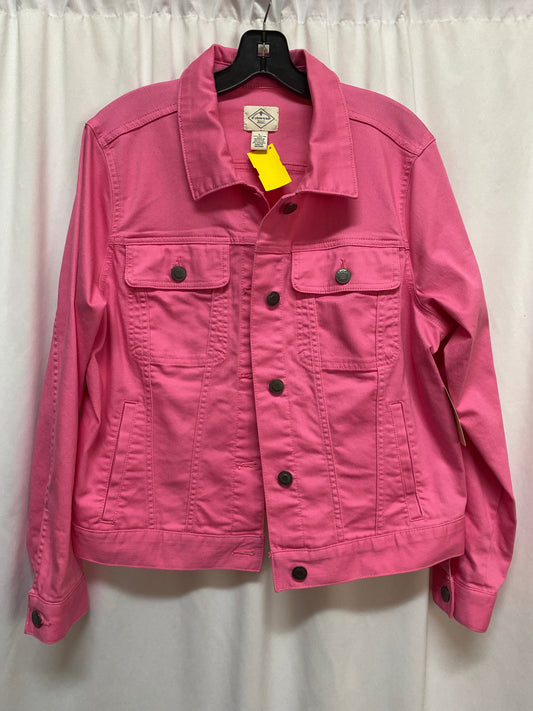 Jacket Denim By St Johns Bay In Pink, Size: L