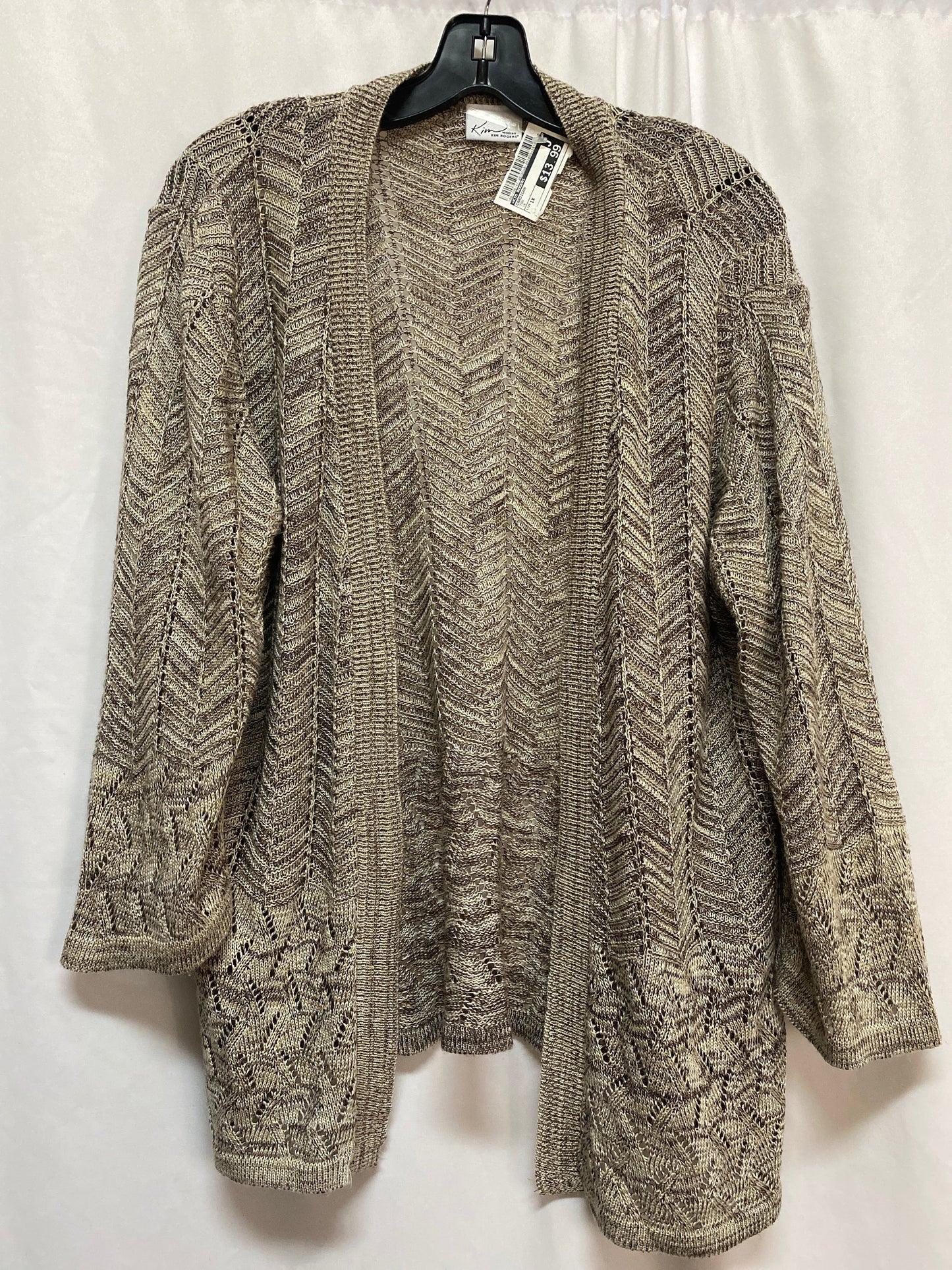 Cardigan By Kim Rogers In Tan, Size: 1x