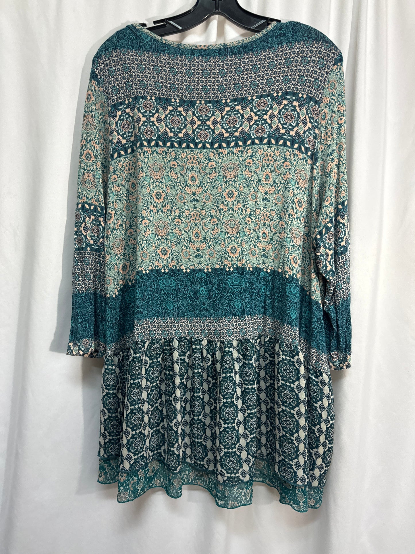 Top Long Sleeve By Ruff Hewn In Teal, Size: 1x