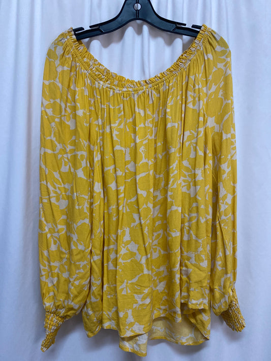 Top Long Sleeve By Terra & Sky In Yellow, Size: 2x