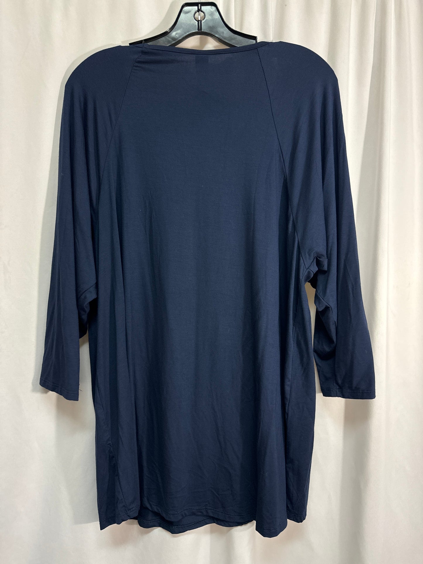 Top 3/4 Sleeve By Agnes & Dora In Navy, Size: Xxl