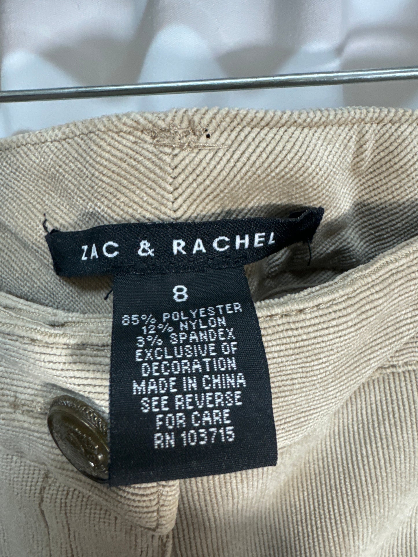 Pants Corduroy By Zac And Rachel In Tan, Size: 8