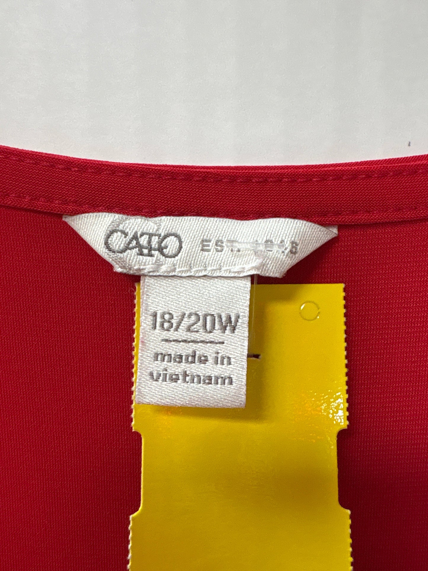 Top Long Sleeve By Cato In Red, Size: 1x