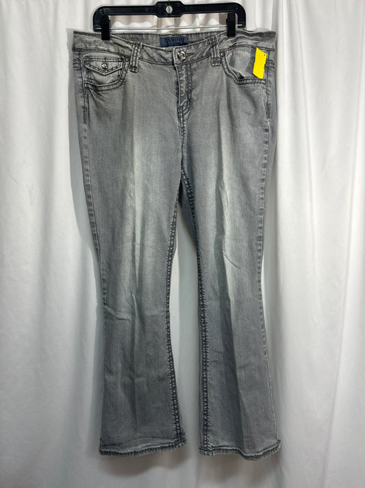 Jeans Straight By Fashion Bug In Grey, Size: 18