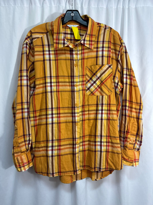 Top Long Sleeve By Time And Tru In Yellow, Size: L