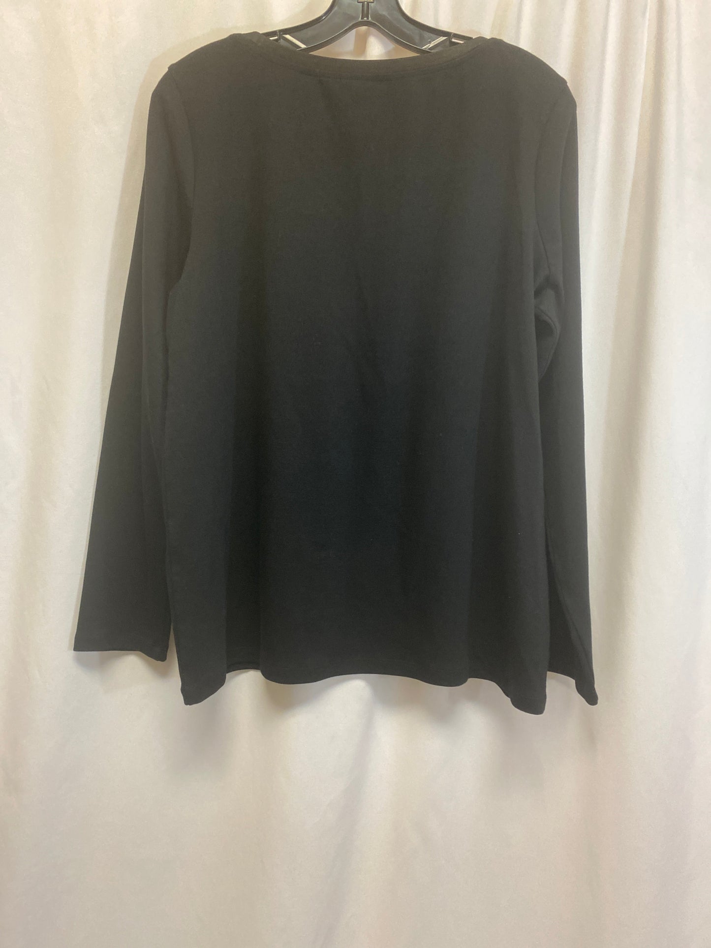 Top Long Sleeve By Chicos In Black, Size: L