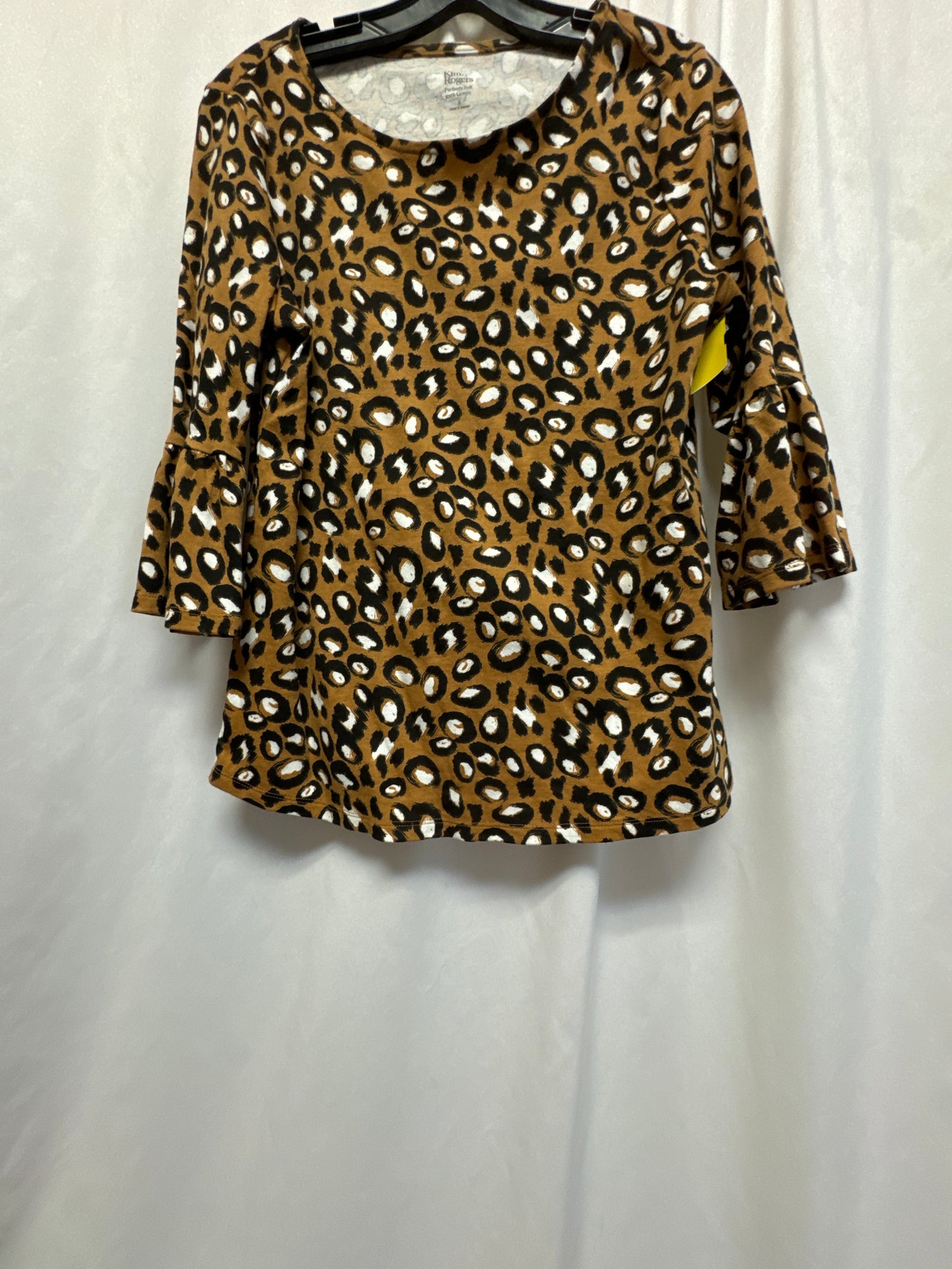 Top 3/4 Sleeve By Kim Rogers In Animal Print, Size: S