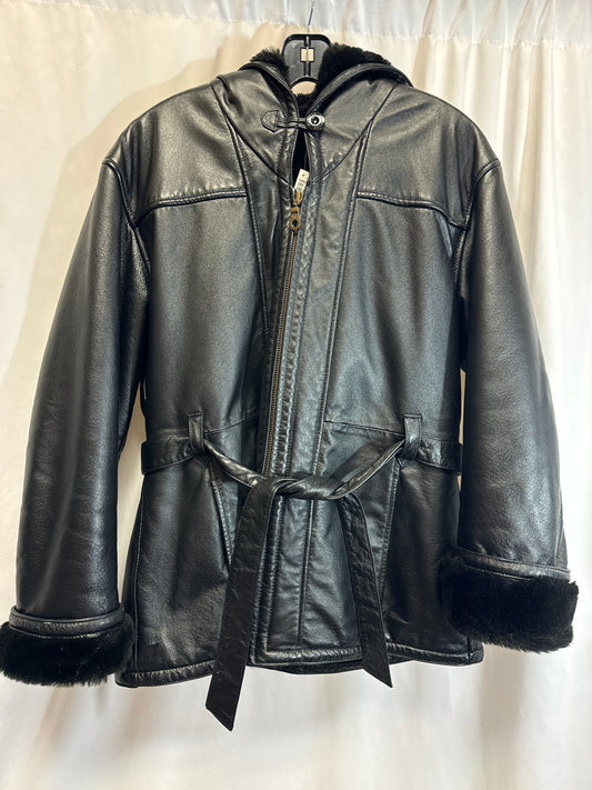 Jacket Leather By Wilsons Leather In Black, Size: M