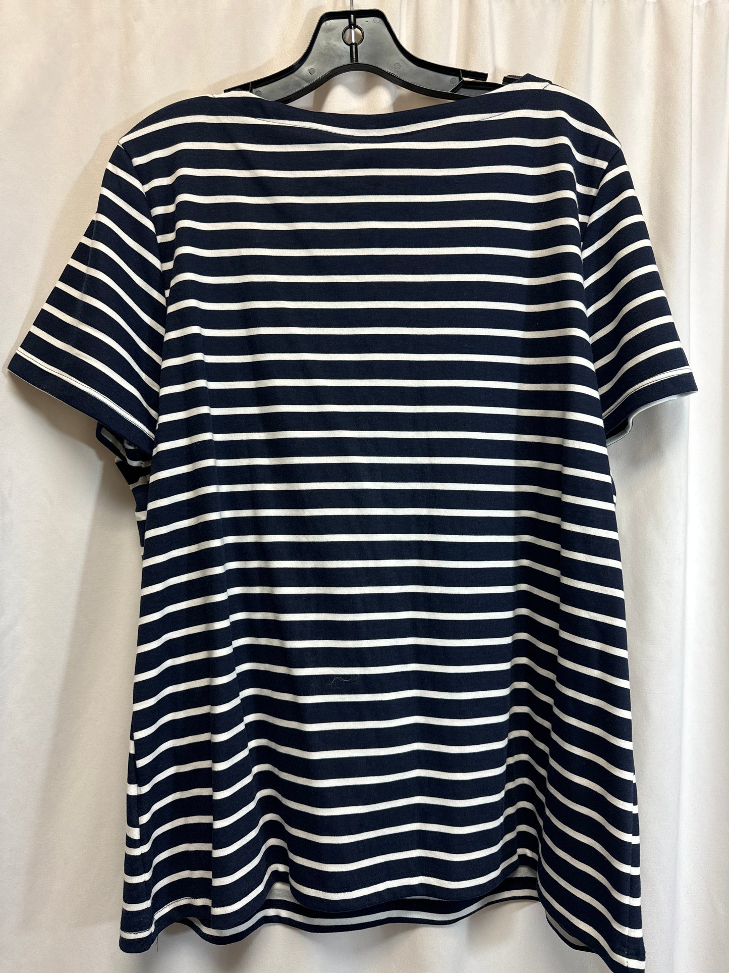 Top Short Sleeve By Karen Scott In Navy, Size: Xl