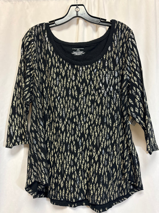 Top Long Sleeve By Lane Bryant In Black, Size: 1x