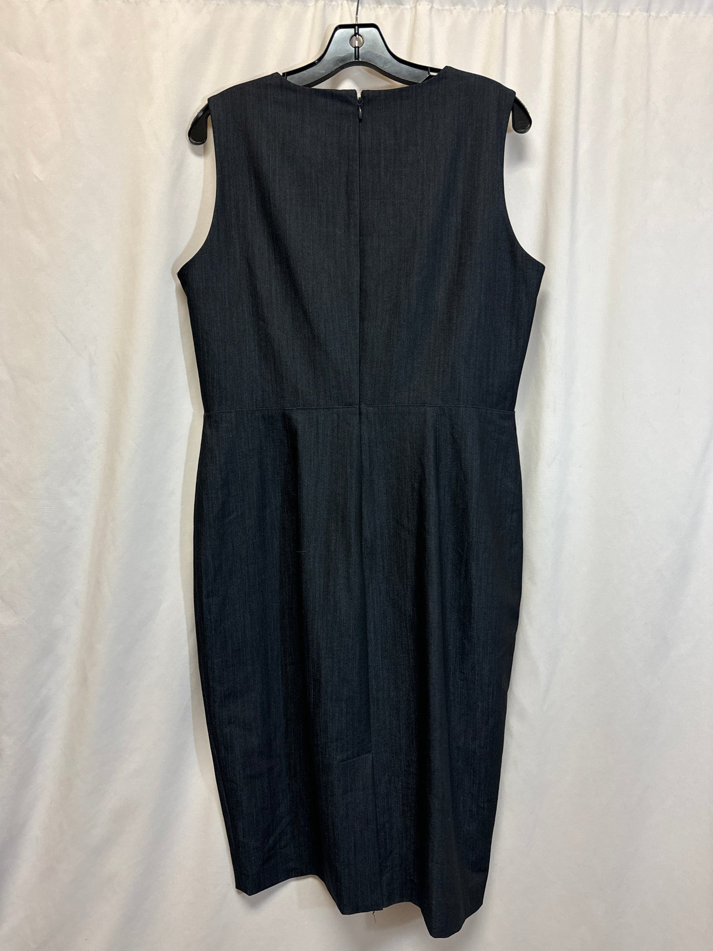 Dress Casual Midi By Calvin Klein In Navy, Size: L