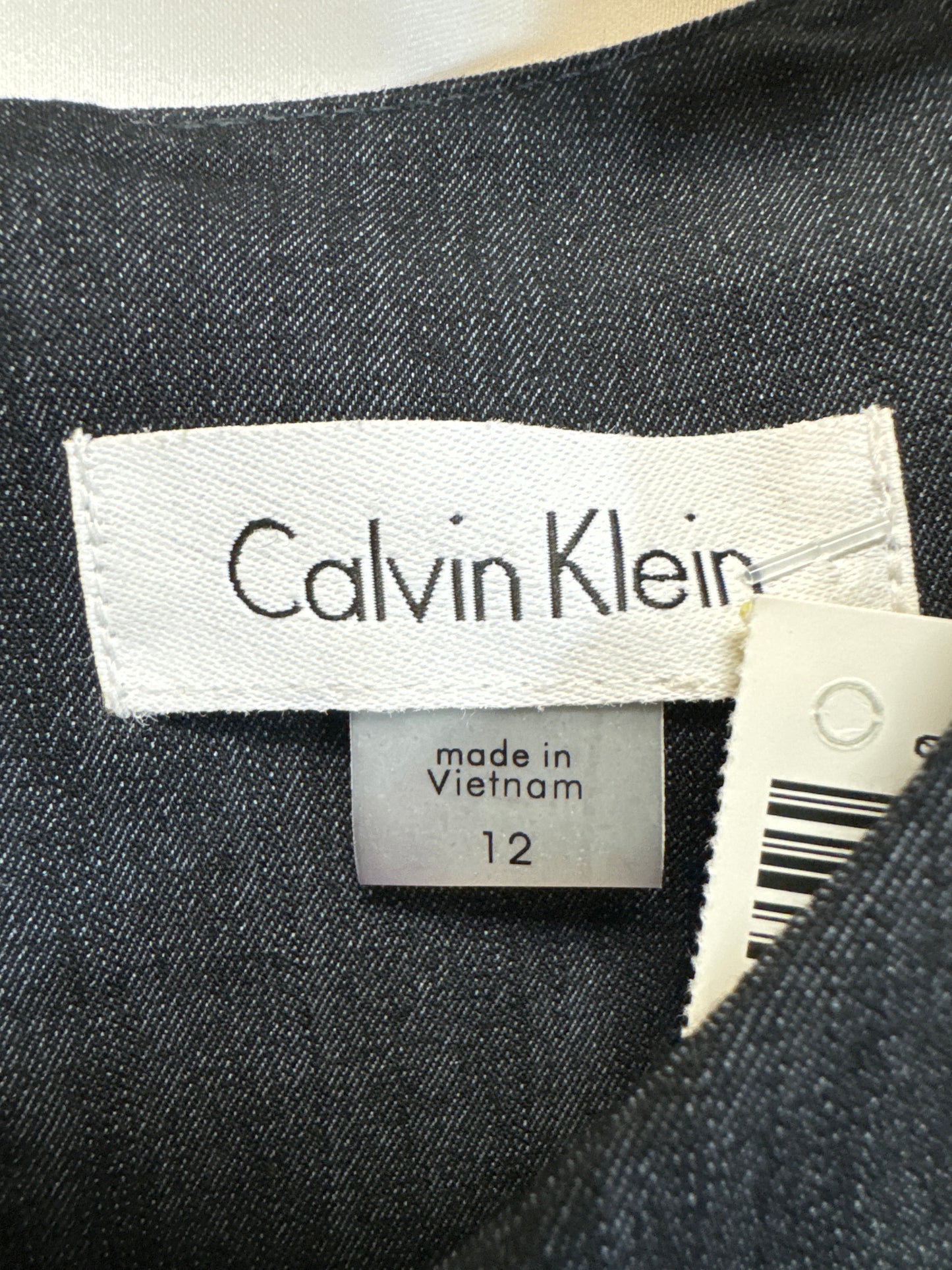 Dress Casual Midi By Calvin Klein In Navy, Size: L