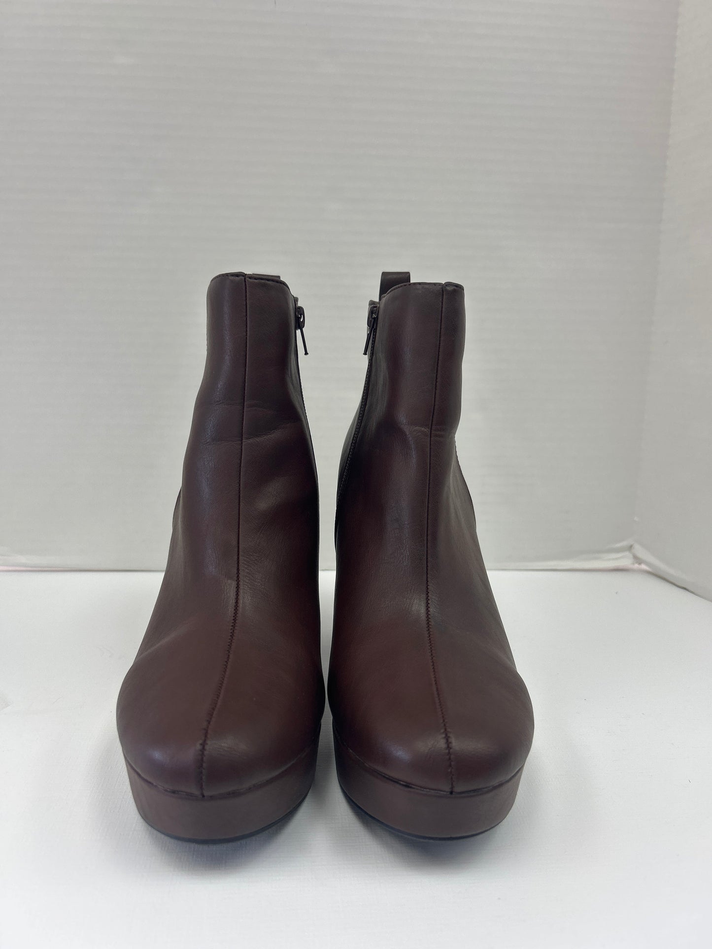 Boots Ankle Heels By Clothes Mentor In Brown, Size: 12